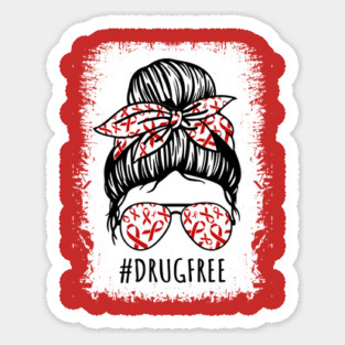 Red Ribbon Week Rainbow Awareness Anti Drug Free Sticker