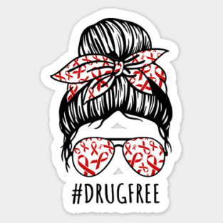 Red Ribbon Week Rainbow Awareness Anti Drug Free Sticker