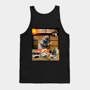 Chonk Cat Sushi Chef Tank Top