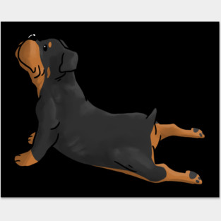 Rottweiler Yoga Pose Posters and Art