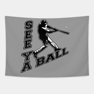 See Ya Ball Baseball Dinger Home Run Hitter Bat Flip Hitting Tapestry