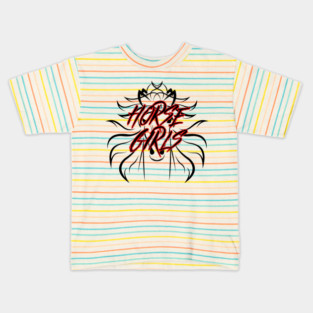 Metal Horse Girls - Black Design Kids T-Shirt