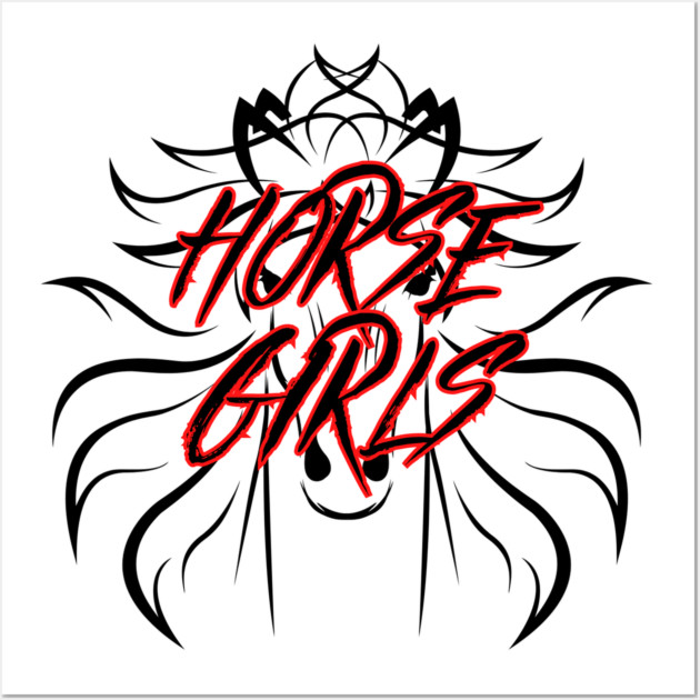Metal Horse Girls - Black Design Wall Art by Horse Girls
