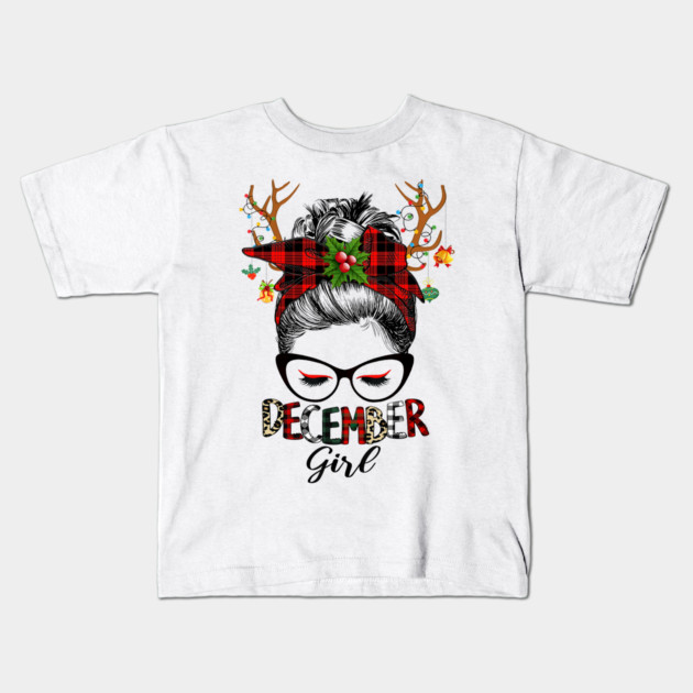 Reindeer Messy Bun December Girl Christmas December Birthday