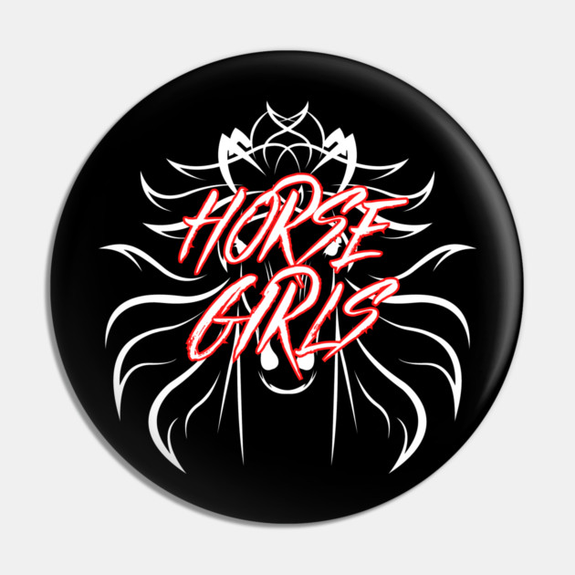 Metal Horse Girls - White Design Pin by Horse Girls