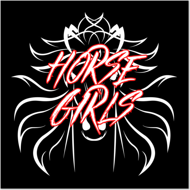 Metal Horse Girls - White Design Wall Art by Horse Girls