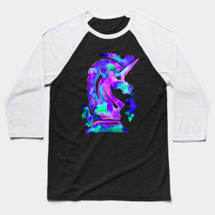Chess Knight Unicorn Purple Baseball T-Shirt