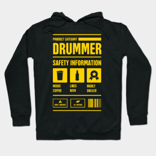 Drummer Safety Information | Funny Percussion Hoodie