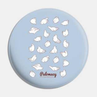 Poofy Pigeons (white) Pin