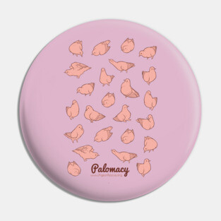 Poofy Pigeons (peach) Pin