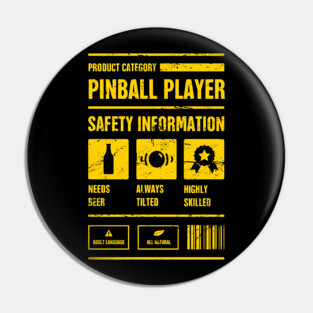 Pinball Player Safety Information Pin