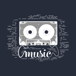 Music Audio Cassette White T-Shirt