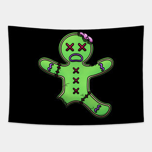 Zombie Gingerbread Man Tapestry