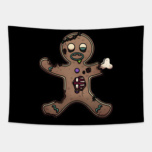 Zombie Gingerbread Man Tapestry