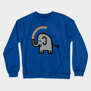 Cute Animals Elephant Spits Rainbow Crewneck Sweatshirt