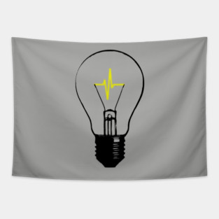 lightbulb heartbeat Tapestry