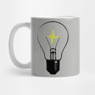 lightbulb heartbeat Mug