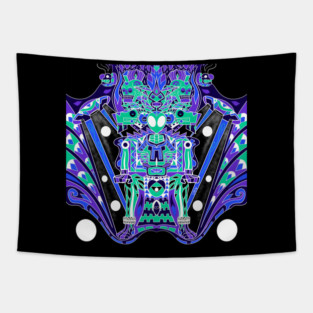 the alien mictlan portal ecopop Tapestry