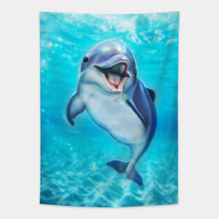 Smiling dolphin Tapestry