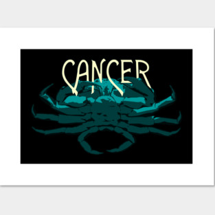 Blue Cancer Crab for Astrological Zodiac Posters and Art