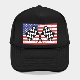 American Flag | Race Car Racing Gift Hat