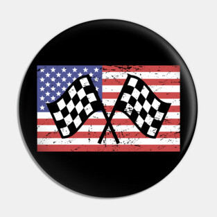 American Flag | Race Car Racing Gift Pin