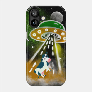 Funny Alien Abduction of Cow Farmer Animal Phone Case