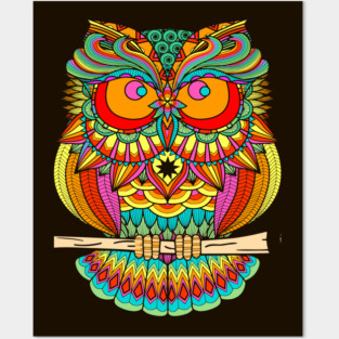Beautiful Bright Owl Posters and Art