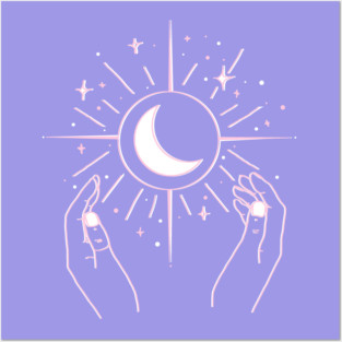 Lunar Witch Moon Stars Cosmos Posters and Art