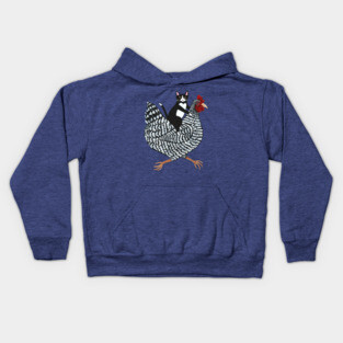 Tuxedo Cat on a Chicken Kids Hoodie