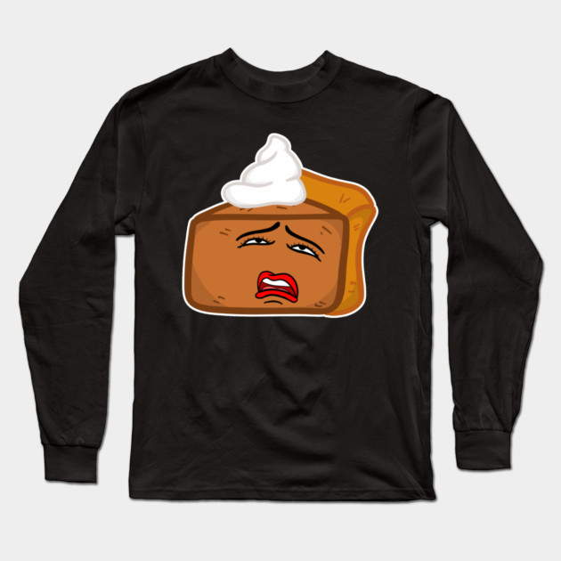 Naughty Pumpkin Pie Cream Pie Whipped Topping Thanksgiving Long Sleeve T-Shirt by belownormal