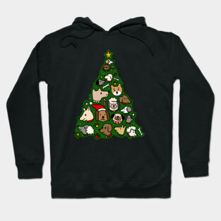 Christmas Tree Dog Lover Holiday Hoodie