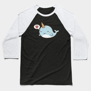 Kawaii Cute Narwhal Baseball T-Shirt