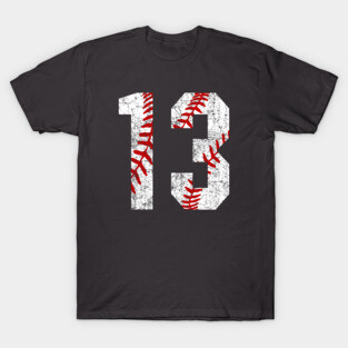 Vintage #13 Baseball Laces Baseball Mom Jersey Love Baseball T-shirt T-Shirt