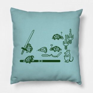 Pixel art - Teeny Pixel Weapon Turtles Pillow