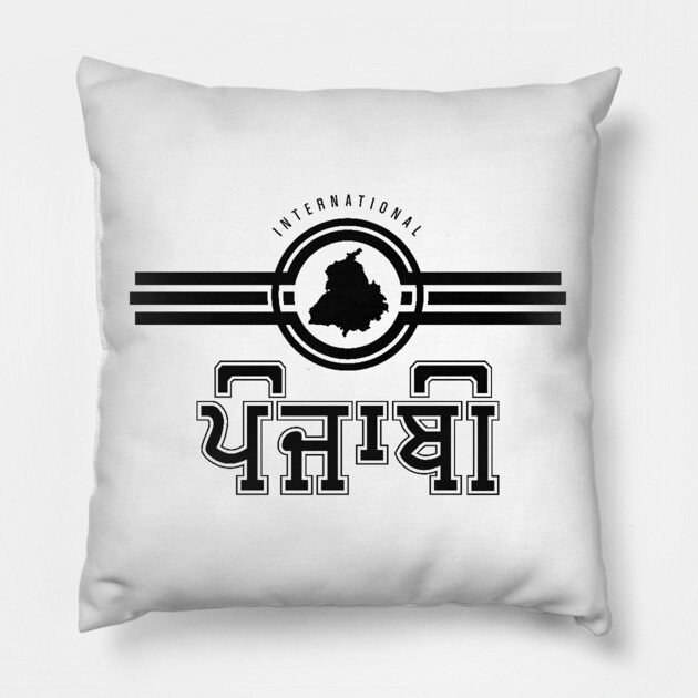 International Punjabi-Black version Pillow by PUNJABISTYL