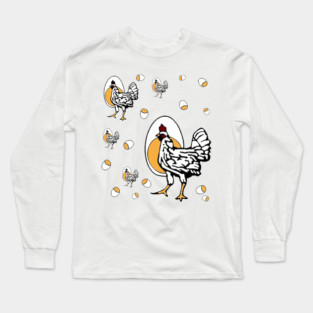 Funny Cackling TV Mom Chicken Egg Shirt Long Sleeve T-Shirt