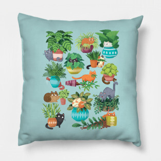 Cats and planters Pillow