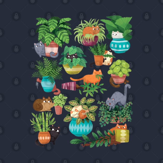 Cats and planters by MichelleScribbles