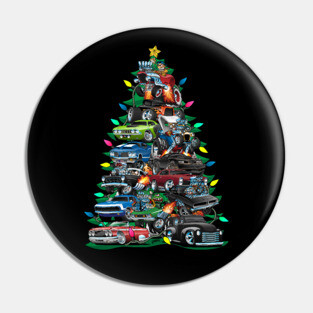 Car Madness Christmas Tree! Classic Muscle Cars and Hot Rods Pin