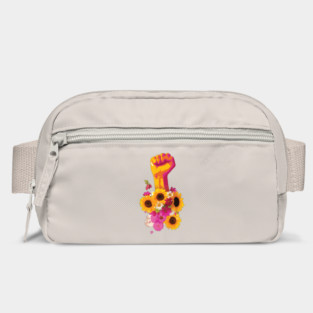 Feminist Power Fist Floral Bag