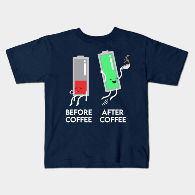 Before and After Coffee Kids T-Shirt by enrynz