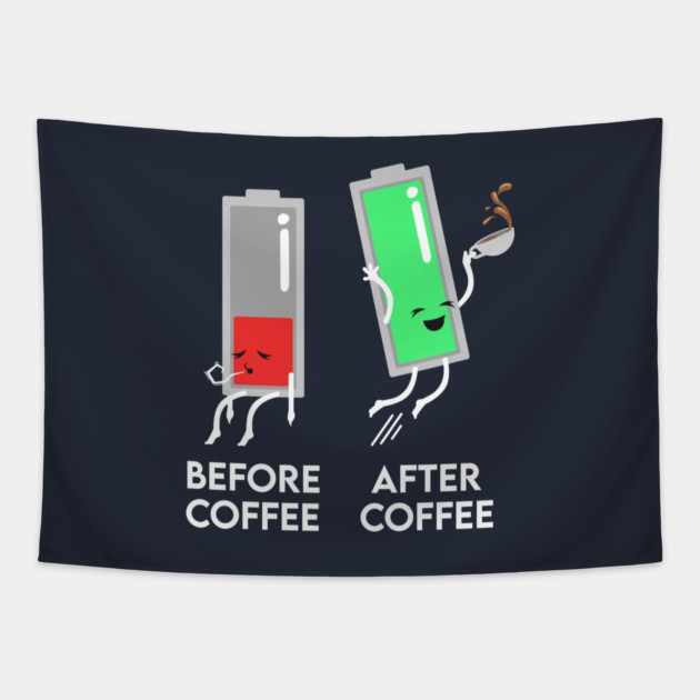 Before and After Coffee Tapestry by enrynz