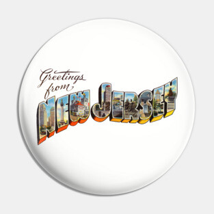Greetings from New Jersey Pin