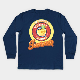 Happiness Comes During Summer Kids Long Sleeve T-Shirt