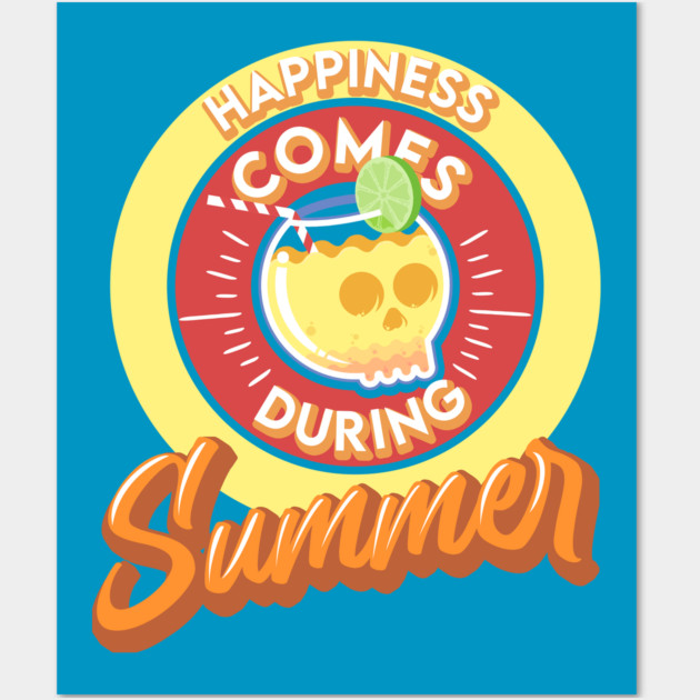 Happiness Comes During Summer Wall Art by enrynz