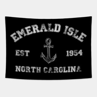 Emerald Isle, North Carolina Vintage Nautical Anchor Retro Tapestry