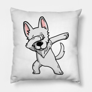 White German Shepherd Dabbing Pillow