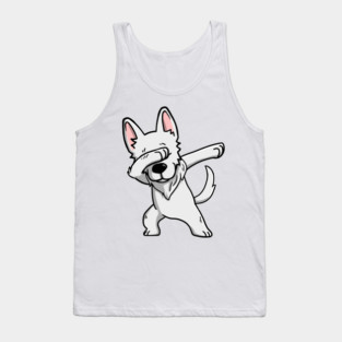 White German Shepherd Dabbing Tank Top
