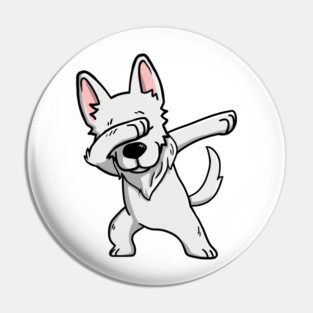 White German Shepherd Dabbing Pin